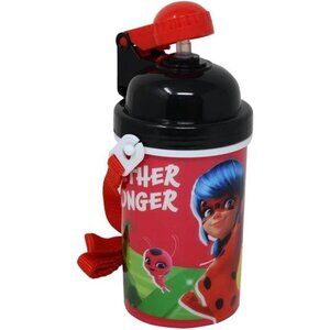 Zak Designs Miraculous Ladybug Carrying Strap One Touch Water Bottles with